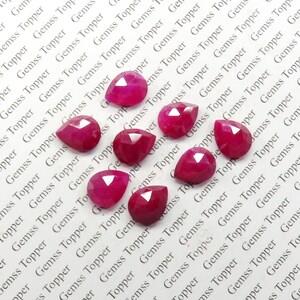 Ruby 6x9 mm Pear Rose Cut